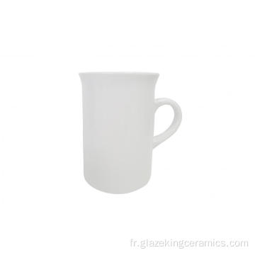 Tasse à tasse plaine en céraminc blanc dosmétique